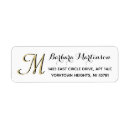 Search for black white gold return address labels Elegant