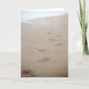 Search for footprints in the sand cards Sea