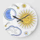 Recherche de lune et étoiles horloges Jaune