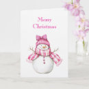 Search for snowwoman christmas cards Pink