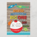 Search for fishing 1st birthday invitations The big one