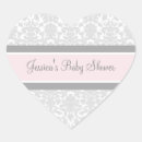 Recherche de baby shower rose gris autocollants Merci