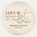 Search for love is sweet stickers Rustic
