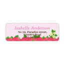 Search for pink gingham return address labels Pretty