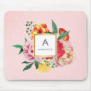 Search for pink peony floral mousepads Feminine