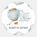 Search for watercolor hot air balloon stickers 1st birthday