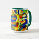 Search for red blue green yellow orange mugs Colourful
