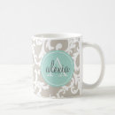Search for monogram damask mugs Modern