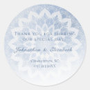 Search for blue lace wedding stickers Thank you
