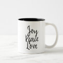 Search for peace and joy mugs Black and white