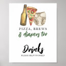 Recherche de pizza fête posters Aquarelle