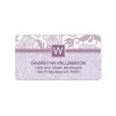 Search for purple monogram return address labels Lavender