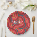 Search for retro christmas paper plates Red