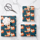 Recherche de petit renard papier cadeau Aquarelle