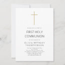 Search for black white first communion invitations Gold cross