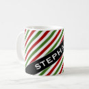 Search for green red white mugs Stripes