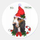Recherche de chiens de basset autocollants Noël