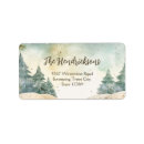 Search for snowy trees return address labels Rustic