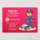 Search for policeman boys birthday invitations Police car