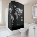 Search for world map shower curtains Typography