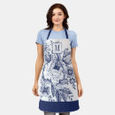 Search for vintage navy aprons Monogrammed