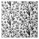 Search for black and white floral pattern tiles Garden