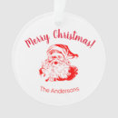 Search for old fashioned santa claus ornaments Red