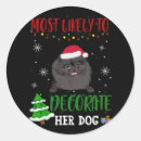 Search for pomeranian dog stickers Black