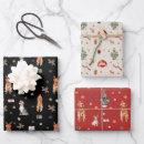 Search for christmas dog wrapping paper Watercolor