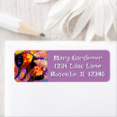 Search for red abstract return address labels Floral