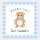Search for blue gingham baby shower stickers Classic