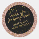 Search for black gold glitter thank you stickers Pink
