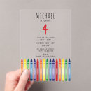 Search for crayons square invitations Rainbow