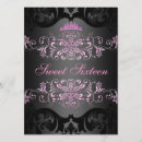 Search for damask 7x5 invitations Black