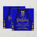 Search for blue and gold prince birthday invitations King