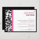 Search for damask invitations Black and white