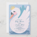 Search for swan baby shower invitations Blue