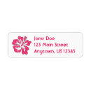 Search for pink hibiscus return address labels Hawaii