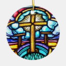 Search for stained glass window ornaments Christian