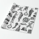 Search for black and white toile wrapping paper Vintage