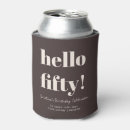 Search for 50th birthday can coolers Bold typography