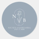 Search for blue monogram stickers Modern minimalist