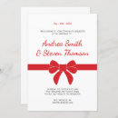 Search for red ribbon wedding invitations Bow
