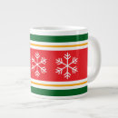 Search for green and red striped mugs Snowflakes