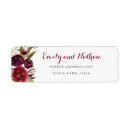 Recherche de red floral return address labels Rouge