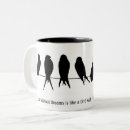 Search for birds on a wire mugs Black and white