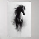 Recherche de cheval noir et blanc posters Abstrait
