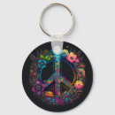 Search for peace symbol keychains Floral