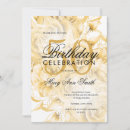 Search for gold and white birthday invitations Fifty