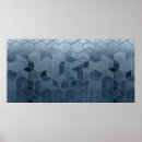 Search for hexagons posters Blue